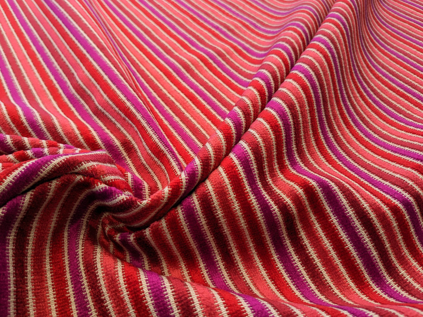 by yard Scalamandre Sirocco Rouge Red Purple Stripe MSRP USD320/y