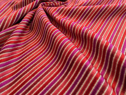 by yard Scalamandre Sirocco Rouge Red Purple Stripe MSRP USD320/y