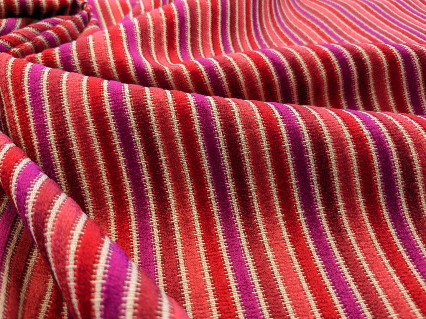 by yard Scalamandre Sirocco Rouge Red Purple Stripe MSRP USD320/y