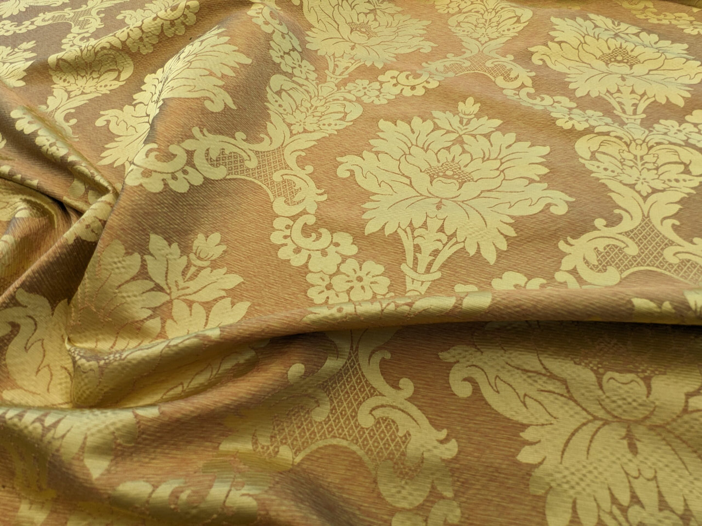 Scalamandre Fornarina Gold Silk Damask Medallion MSRP USD 648/Y