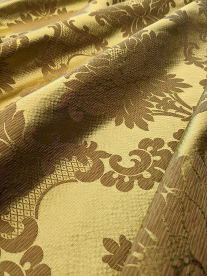 Scalamandre Fornarina Gold Silk Damask Medallion MSRP USD 648/Y