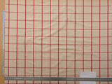 Scalamandre Pique-Nique Plaid Rose Plaid Check Red and Beige Cotton MSRP USD 200+/y