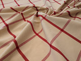 Scalamandre Pique-Nique Plaid Rose Plaid Check Red and Beige Cotton MSRP USD 200+/y
