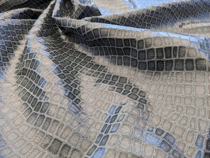 Scalamandre Gator Stone Black Viscose Blend Small Scale MSRP $210/y