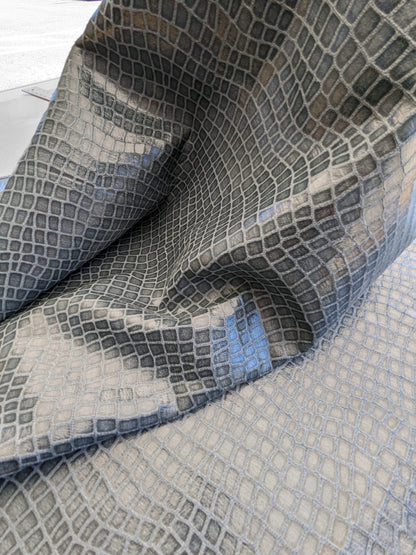 Scalamandre Gator Stone Black Viscose Blend Small Scale MSRP $210/y