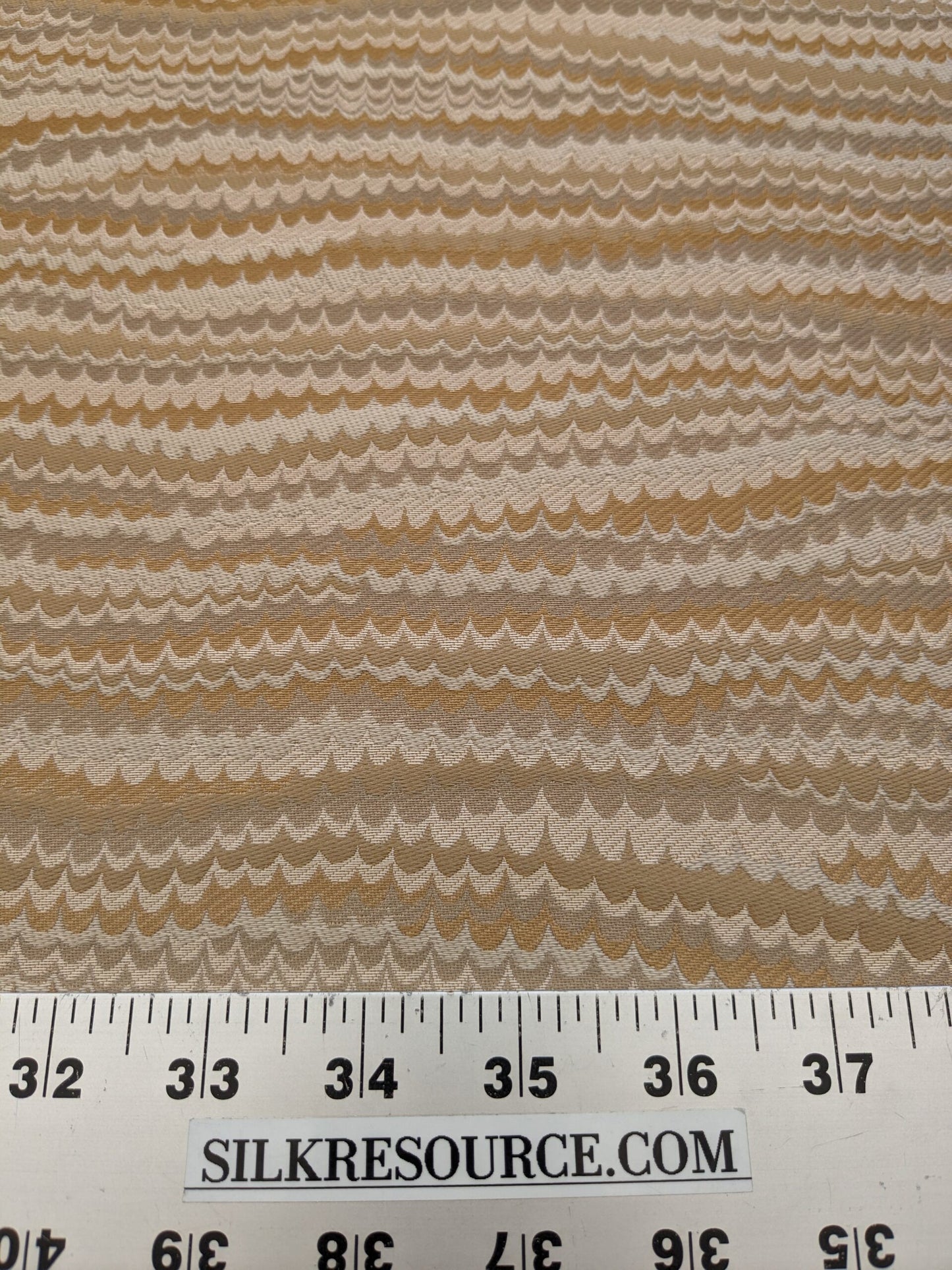 Scalamandre End Paper Dune Brown Tan Gold 100% Silk Glamorous Marbled Paper Wave MSRP USD 378/y