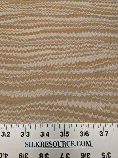 Scalamandre End Paper Dune Brown Tan Gold 100% Silk Glamorous Marbled Paper Wave MSRP USD 378/y