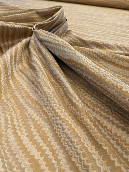 Scalamandre End Paper Dune Brown Tan Gold 100% Silk Glamorous Marbled Paper Wave MSRP USD 378/y