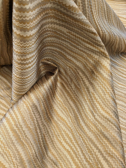 Scalamandre End Paper Dune Brown Tan Gold 100% Silk Glamorous Marbled Paper Wave MSRP USD 378/y