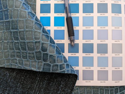 Scalamandre Gator Lagoon Blue Viscose Blend Small Scale MSRP $210/y