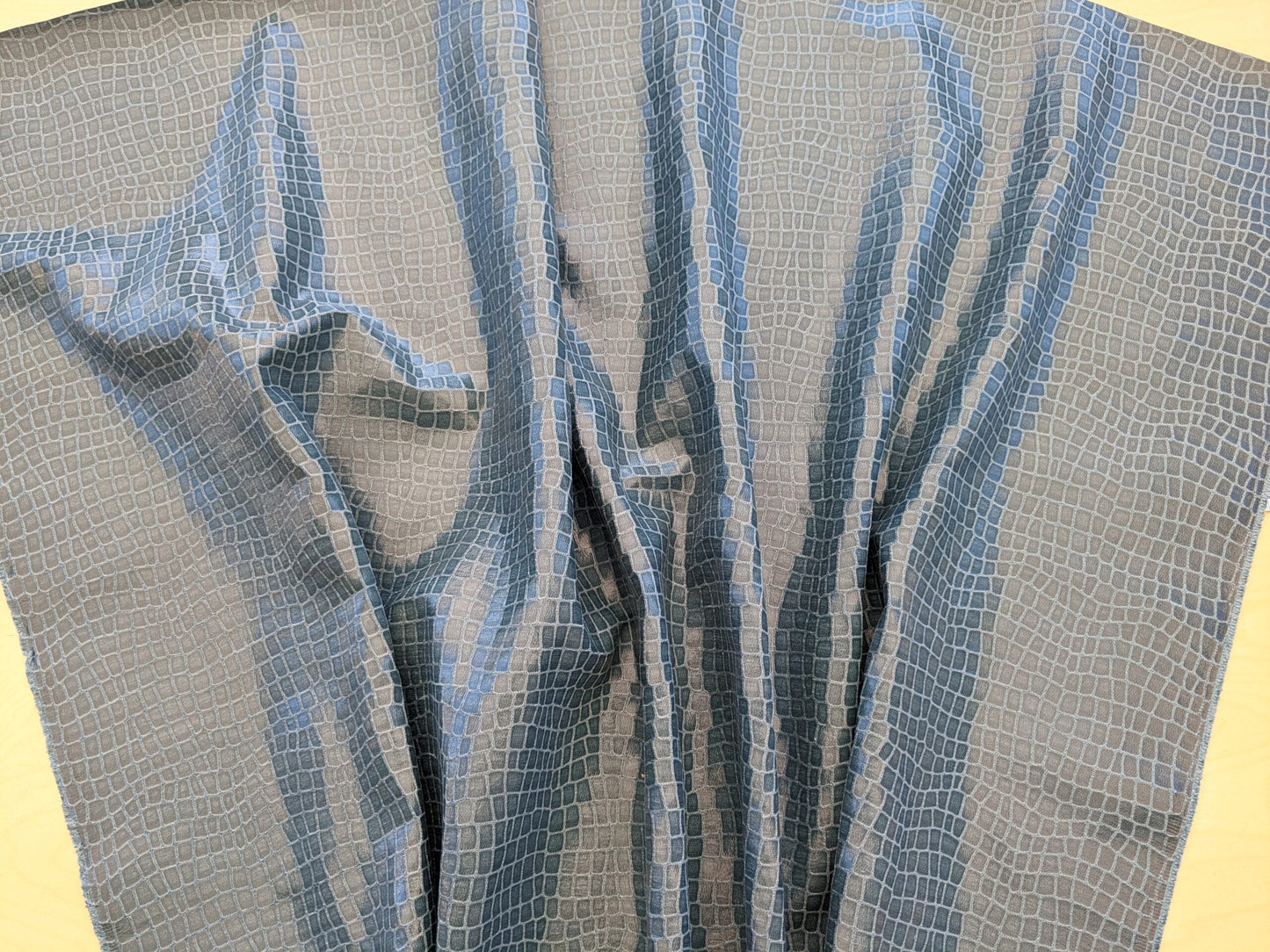 Scalamandre Gator Lagoon Blue Viscose Blend Small Scale MSRP $210/y