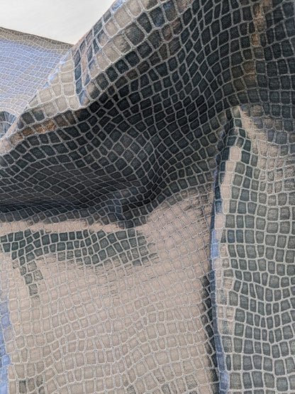 Scalamandre Gator Lagoon Blue Viscose Blend Small Scale MSRP $210/y