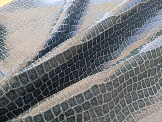 Scalamandre Gator Stone Black Viscose Blend Small Scale MSRP $210/y