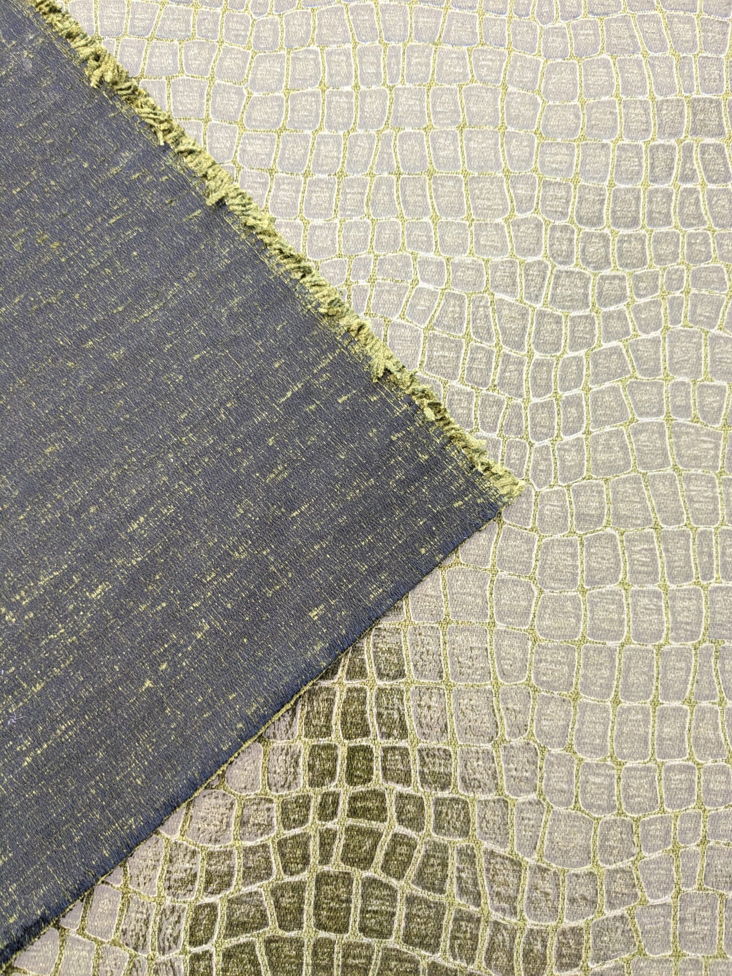 Scalamandre Gator Swamp Green Viscose Blend Small Scale MSRP $210/y