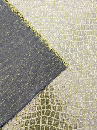 Scalamandre Gator Swamp Green Viscose Blend Small Scale MSRP $210/y