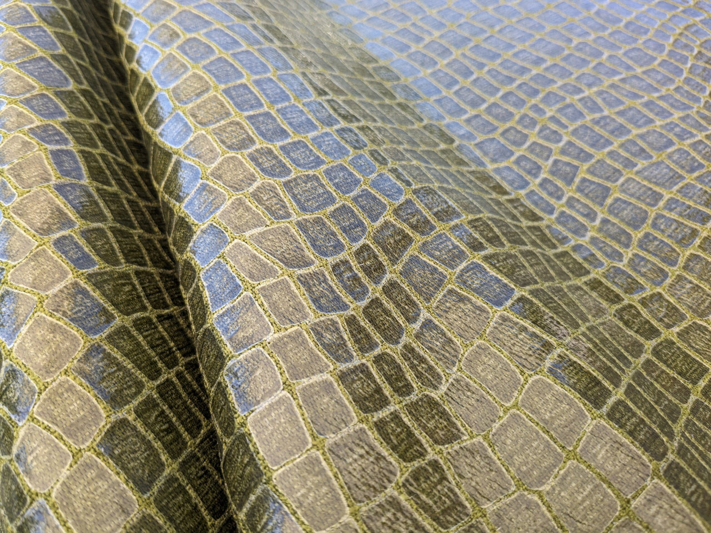 Scalamandre Gator Swamp Green Viscose Blend Small Scale MSRP $210/y