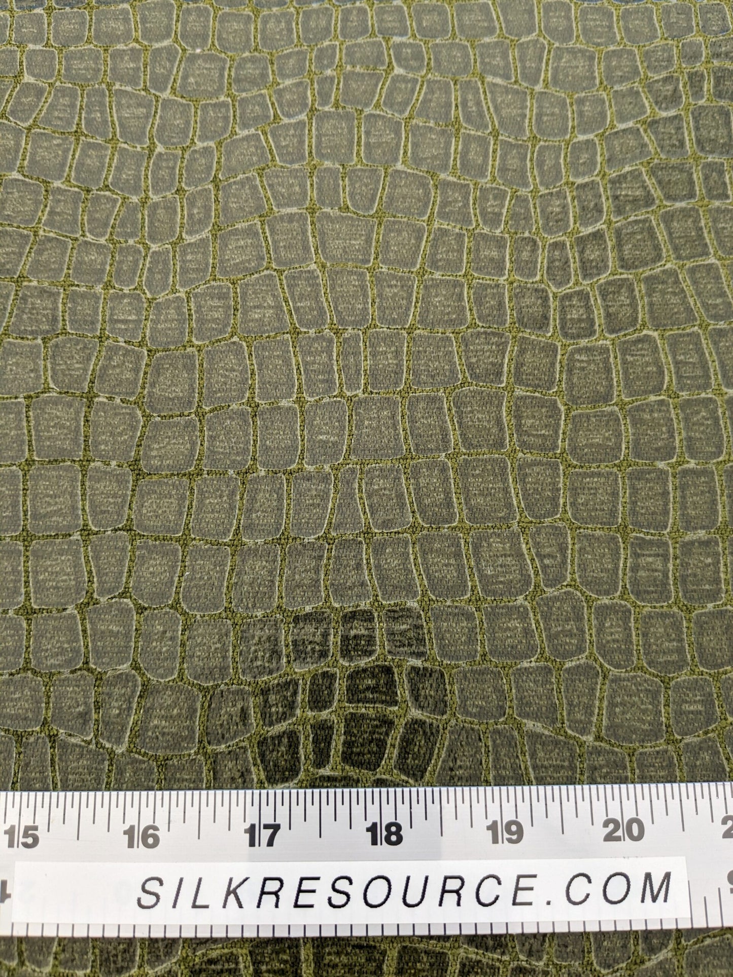 Scalamandre Gator Swamp Green Viscose Blend Small Scale MSRP $210/y