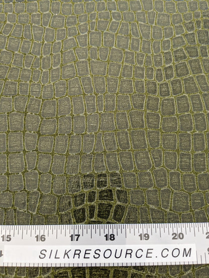Scalamandre Gator Swamp Green Viscose Blend Small Scale MSRP $210/y