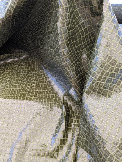 Scalamandre Gator Swamp Green Viscose Blend Small Scale MSRP $210/y