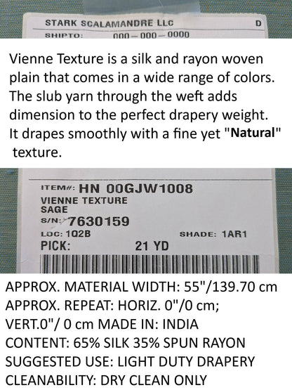 Scalamandre Vienne Texture Sage Light Blue Silk Solid Texture MSRP USD 276/y