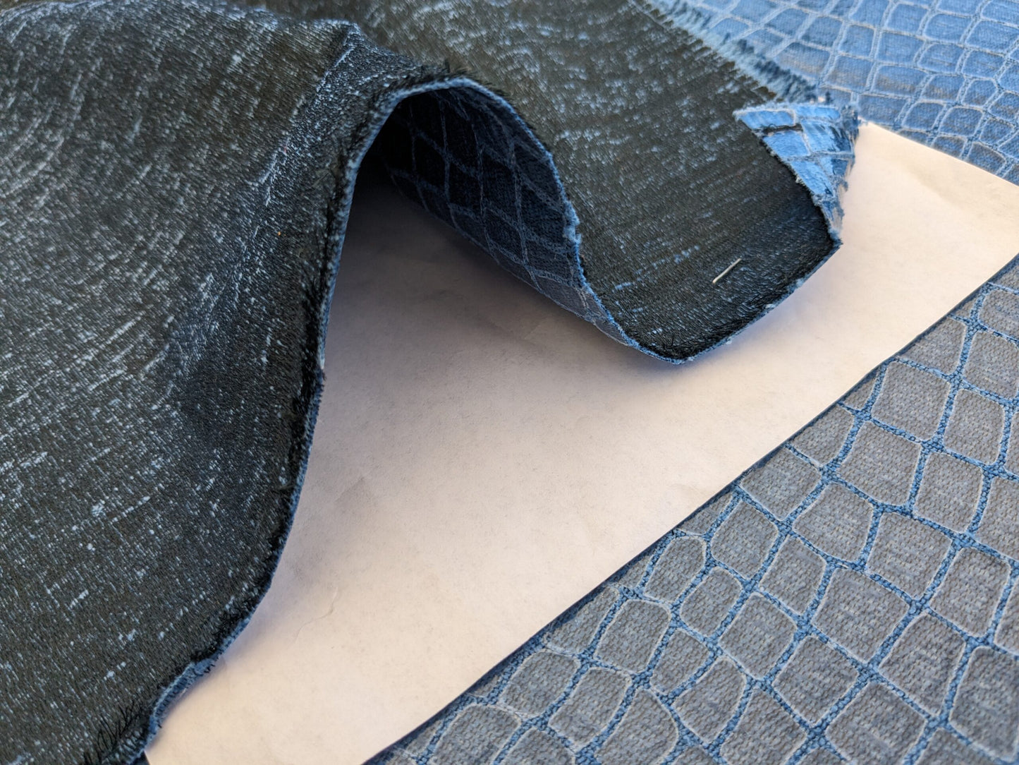 Scalamandre Gator Periwinkle Blue Viscose Blend Small Scale MSRP $210/y