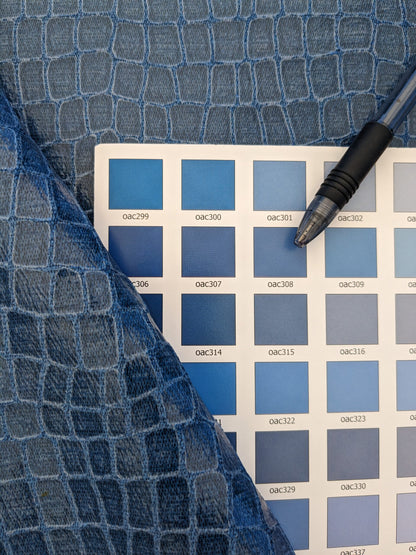 Scalamandre Gator Periwinkle Blue Viscose Blend Small Scale MSRP $210/y