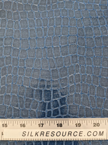 Scalamandre Gator Periwinkle Blue Viscose Blend Small Scale MSRP $210/y