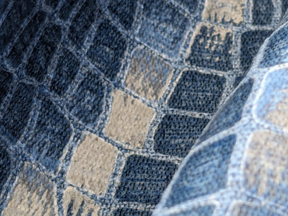 Scalamandre Gator Periwinkle Blue Viscose Blend Small Scale MSRP $210/y