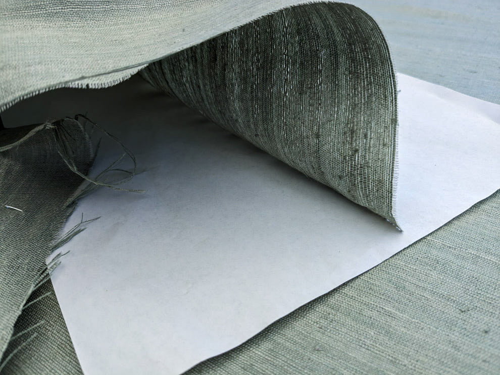 Scalamandre Vienne Texture Mist Gray Blue Silk Solid Texture MSRP USD 276/y