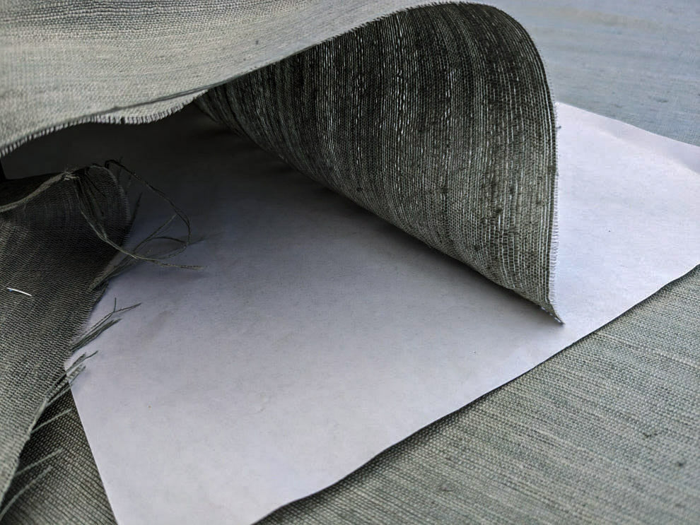 Scalamandre Vienne Texture Mist Gray Sage Green Blue Silk Solid Texture MSRP USD 276/y