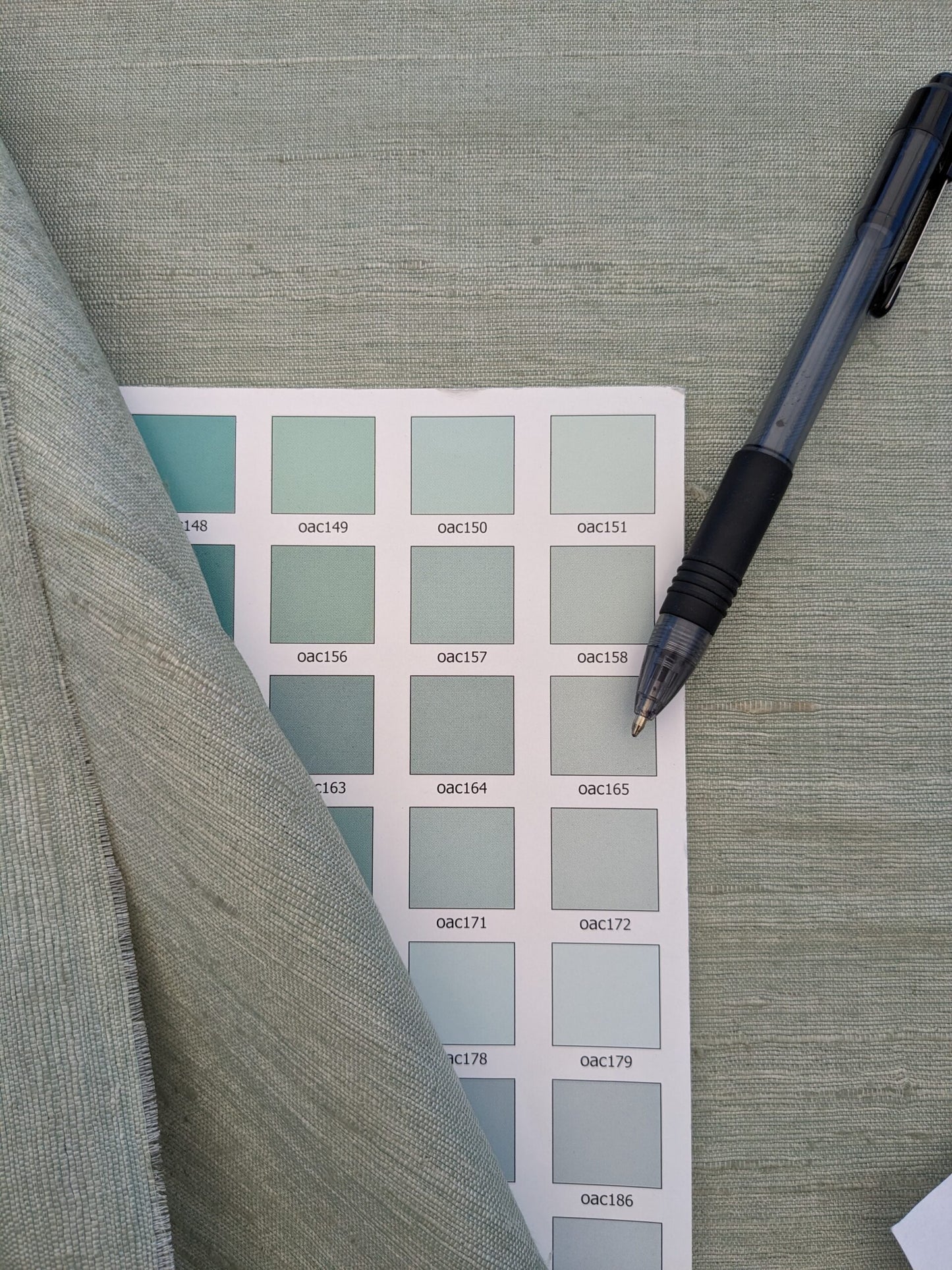 Scalamandre Vienne Texture Mist Gray Blue Silk Solid Texture MSRP USD 276/y