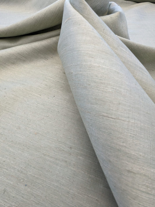 Scalamandre Vienne Texture Mist Gray Blue Silk Solid Texture MSRP USD 276/y