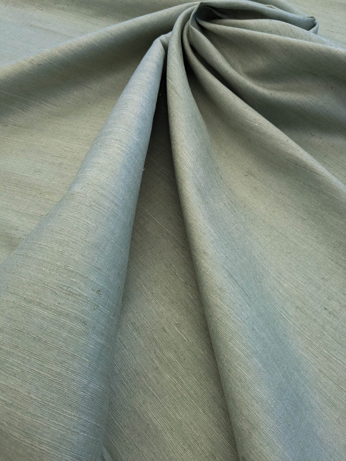 Scalamandre Vienne Texture Sage Light Blue Silk Solid Texture MSRP USD 276/y