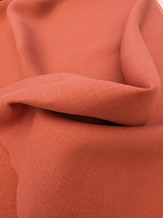 Scalamandre Luxembourg Linen Paprika Orange Red Solid Super Heavy MSRP USD284/y