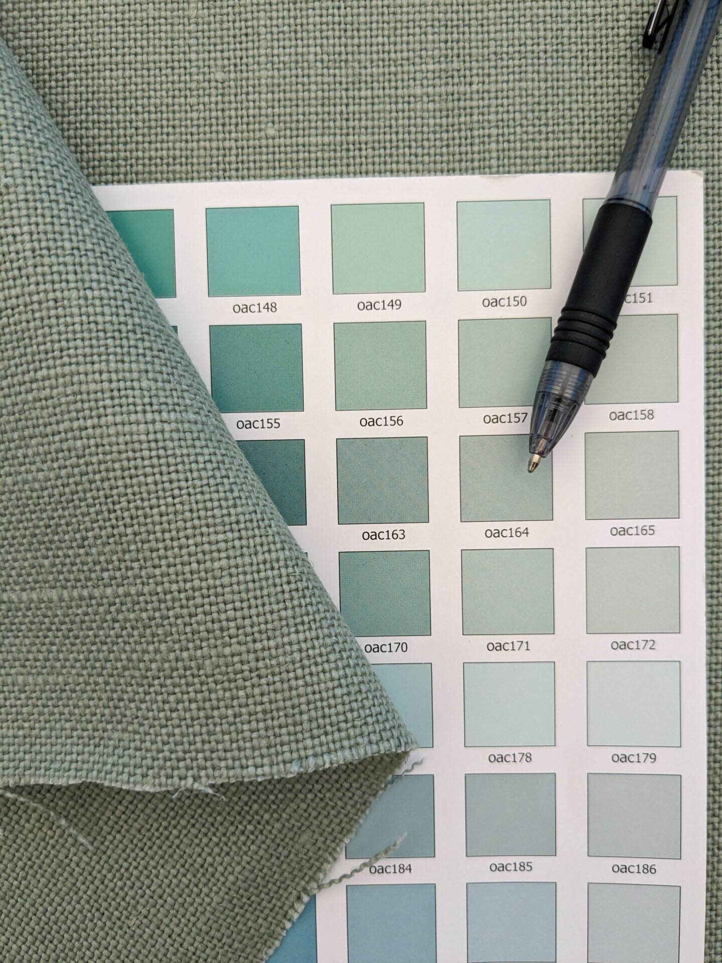 Scalamandre Luxembourg Linen Celadon Light Blue Green Turquoise Solid Super Heavy MSRP USD284/y