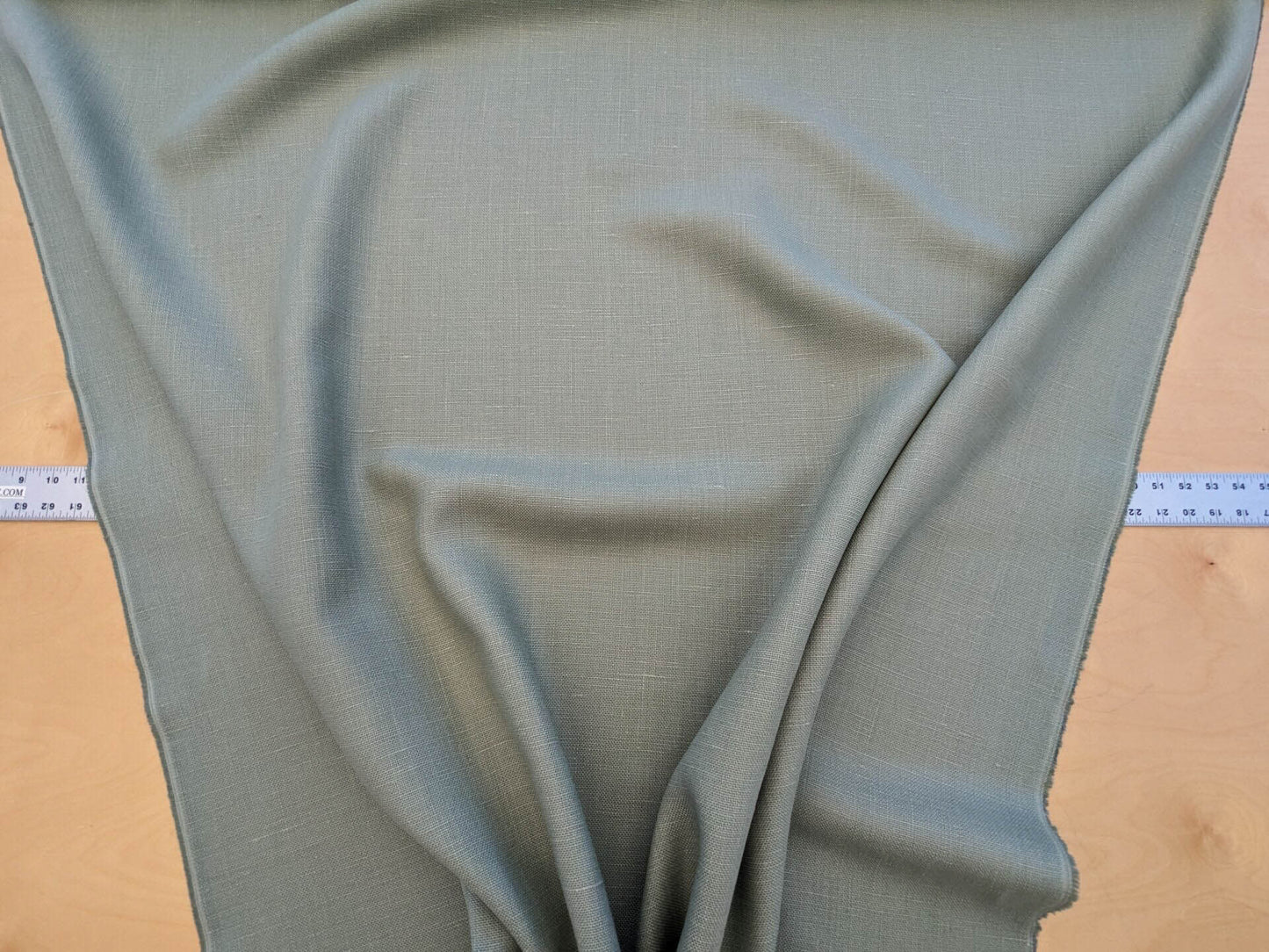 Scalamandre Luxembourg Linen Celadon Light Blue Green Turquoise Solid Super Heavy MSRP USD284/y