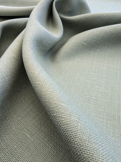 Scalamandre Luxembourg Linen Celadon Light Blue Green Turquoise Solid Super Heavy MSRP USD284/y