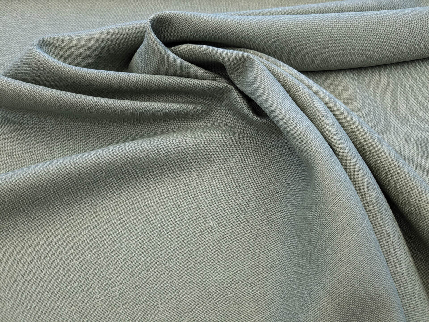 Scalamandre Luxembourg Linen Celadon Light Blue Green Turquoise Solid Super Heavy MSRP USD284/y