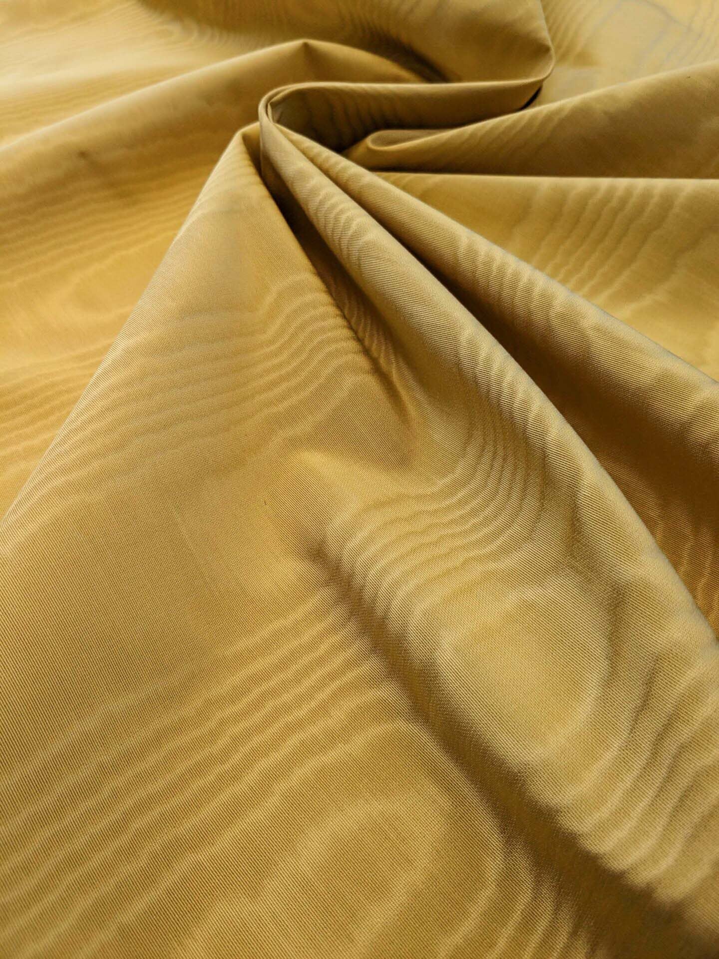 Scalamandre Doberman Moire Straw Viscose Yellow Gold Texture Watermark MSRP USD 380/y