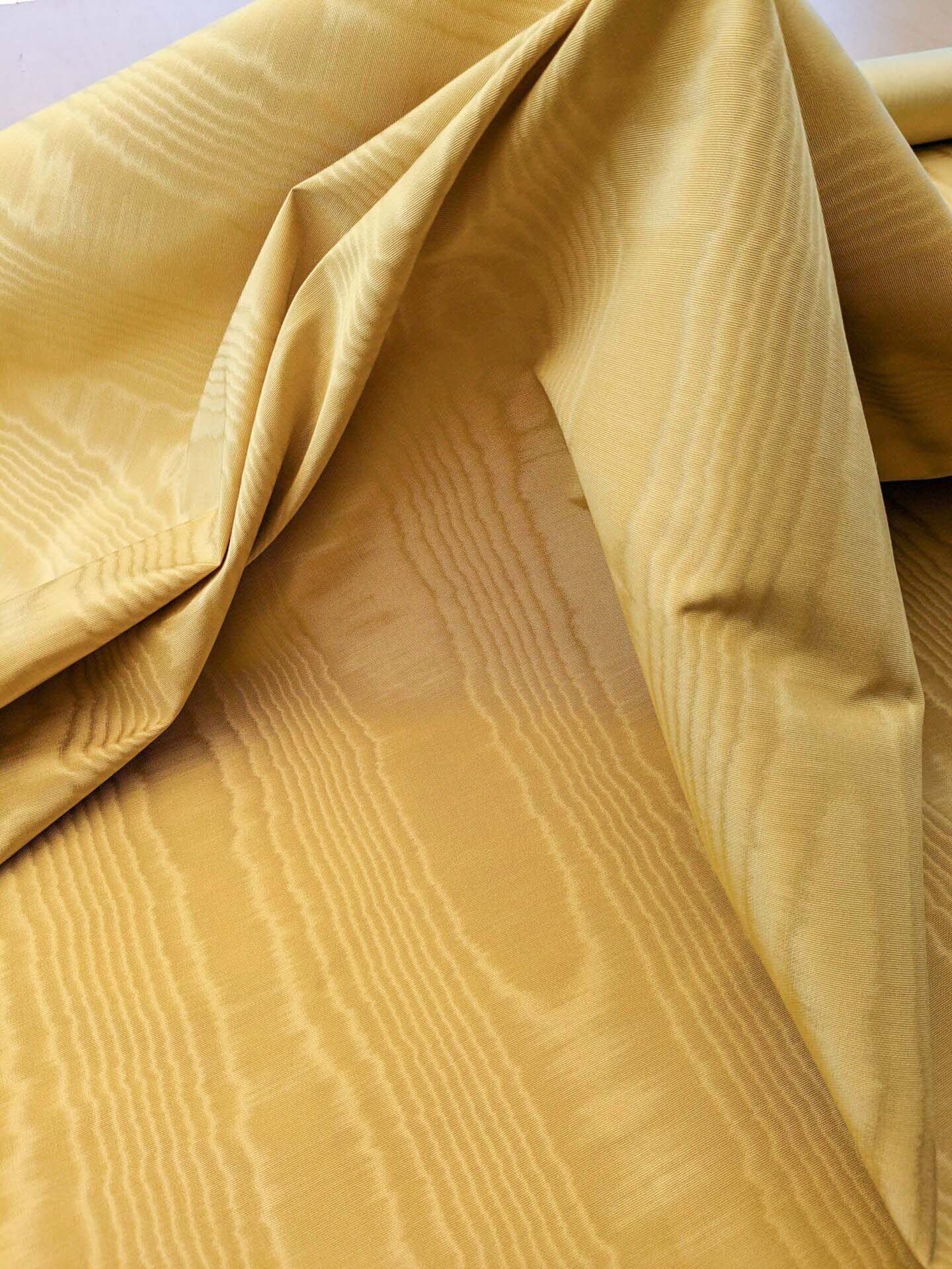 Scalamandre Doberman Moire Straw Viscose Yellow Gold Texture Watermark MSRP USD 380/y