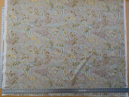 Scalamandre Lelievre Paris Albus Armande Paisley Abstract Art Deco Gray Blue Gold MSRP USD304/y