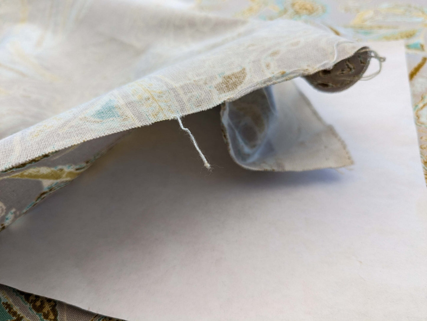 Scalamandre Lelievre Paris Albus Armande Paisley Abstract Art Deco Gray Blue Gold MSRP USD304/y