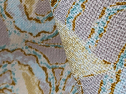 Scalamandre Lelievre Paris Albus Armande Paisley Abstract Art Deco Gray Blue Gold MSRP USD304/y