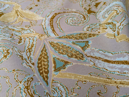 Scalamandre Lelievre Paris Albus Armande Paisley Abstract Art Deco Gray Blue Gold MSRP USD304/y