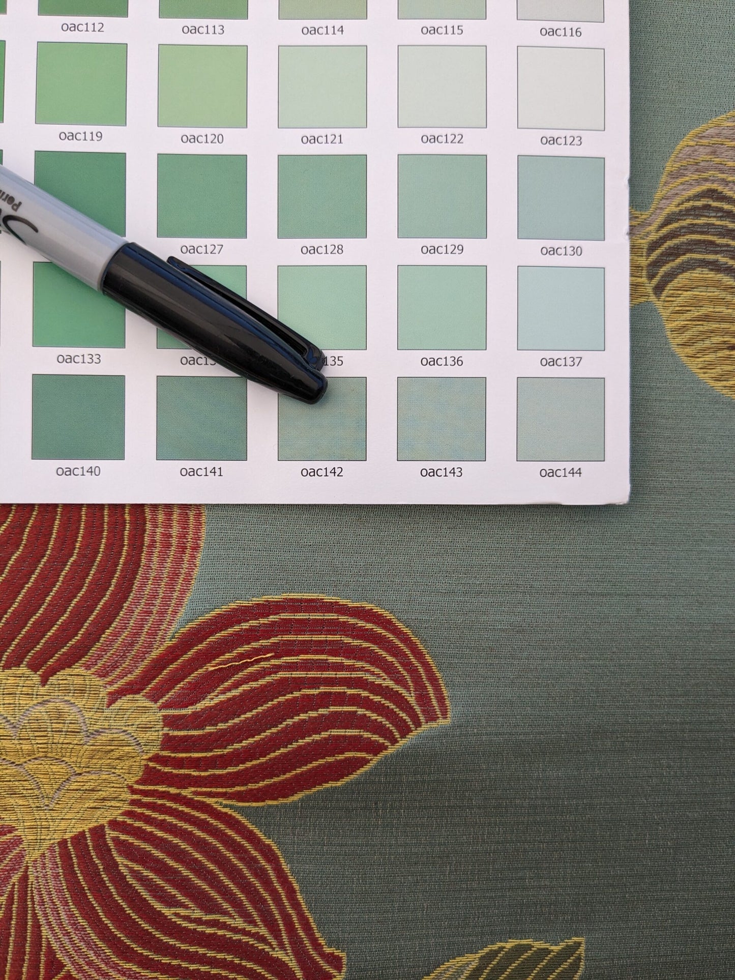 By Yd Scalamandre Caserta Silk Lampas Reseda Blue Pom Lilies MSRP USD 496/y