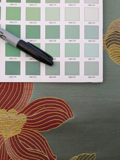 By Yd Scalamandre Caserta Silk Lampas Reseda Blue Pom Lilies MSRP USD 496/y