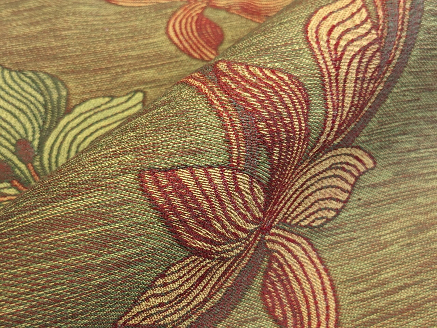 By Yd Scalamandre Caserta Silk Lampas Reseda Blue Pom Lilies MSRP USD 496/y