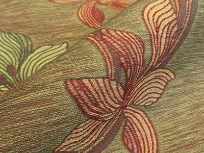 By Yd Scalamandre Caserta Silk Lampas Reseda Blue Pom Lilies MSRP USD 496/y