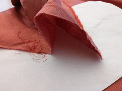 Scalamandre Astley Silk Strie Coral Red Pin Stripe Small Scale MSRP USD350+/yard