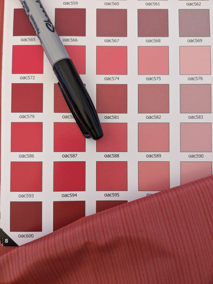 Scalamandre Astley Silk Strie Coral Red Pin Stripe Small Scale MSRP USD350+/yard